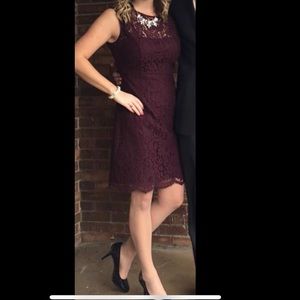 Worn once* NY and company maroon/plum lace dress